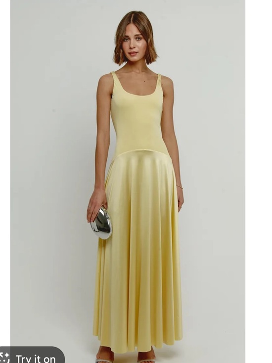 Rare London Dresses & Skirts - Rare London Yellow Sleeveless Maxi Dress - Elegant Scoop Neck